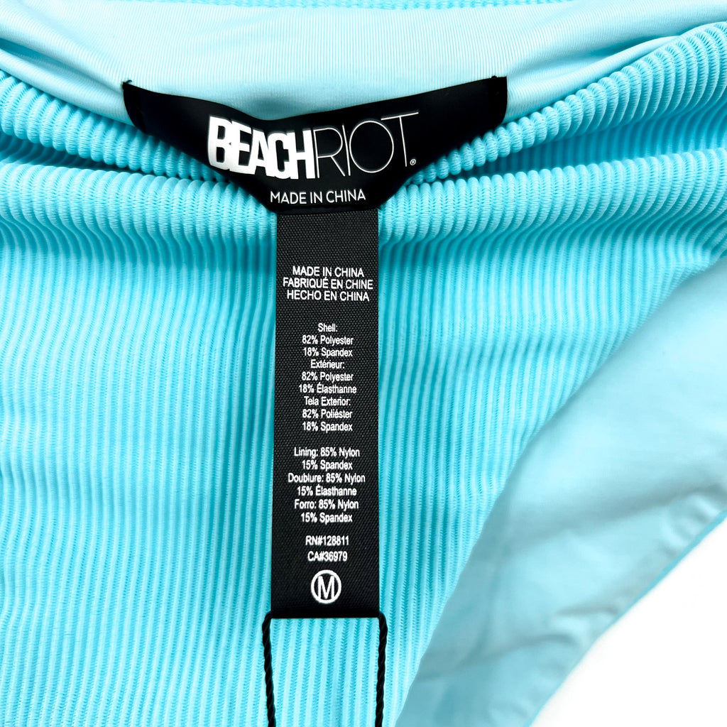 BEACH RIOT Women's Kimora Bikini Bottom Medium Blue Crush Colorblock NWT
