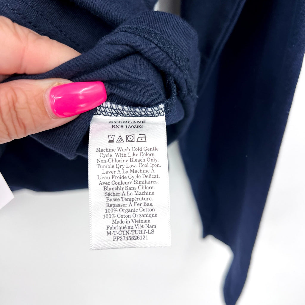 EVERLANE Uniform Men's The Organic Cotton Turtleneck Large Navy Blue NWT