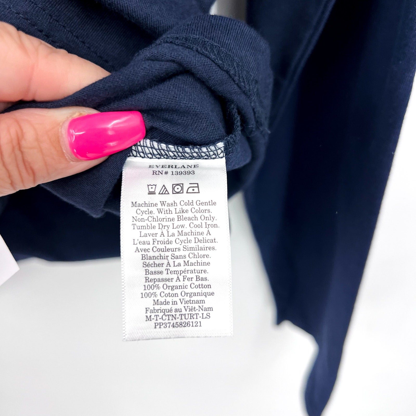 EVERLANE Uniform Men's The Organic Cotton Turtleneck Large Navy Blue NWT