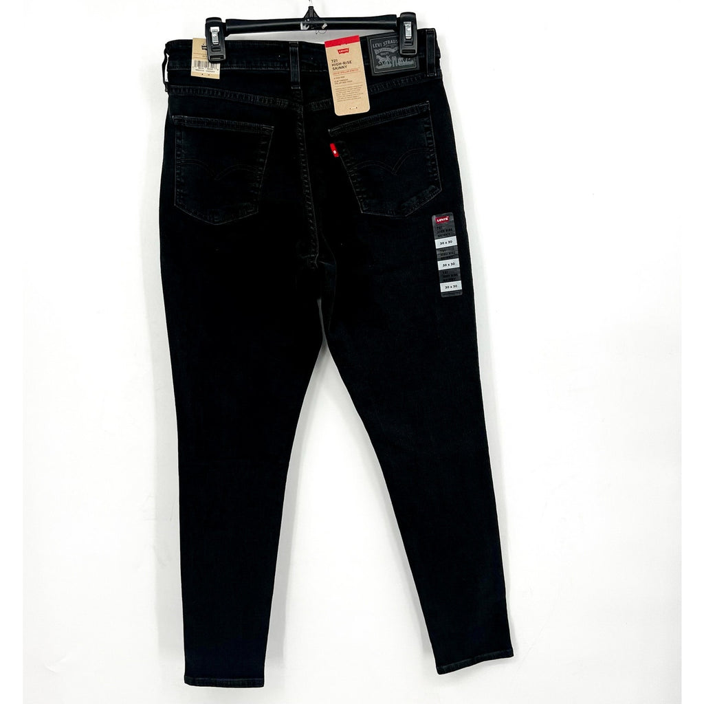 LEVI'S Women's 721 Skinny Jeans 30x30 US 10 Black Urgent Update 18882-0734 NWT