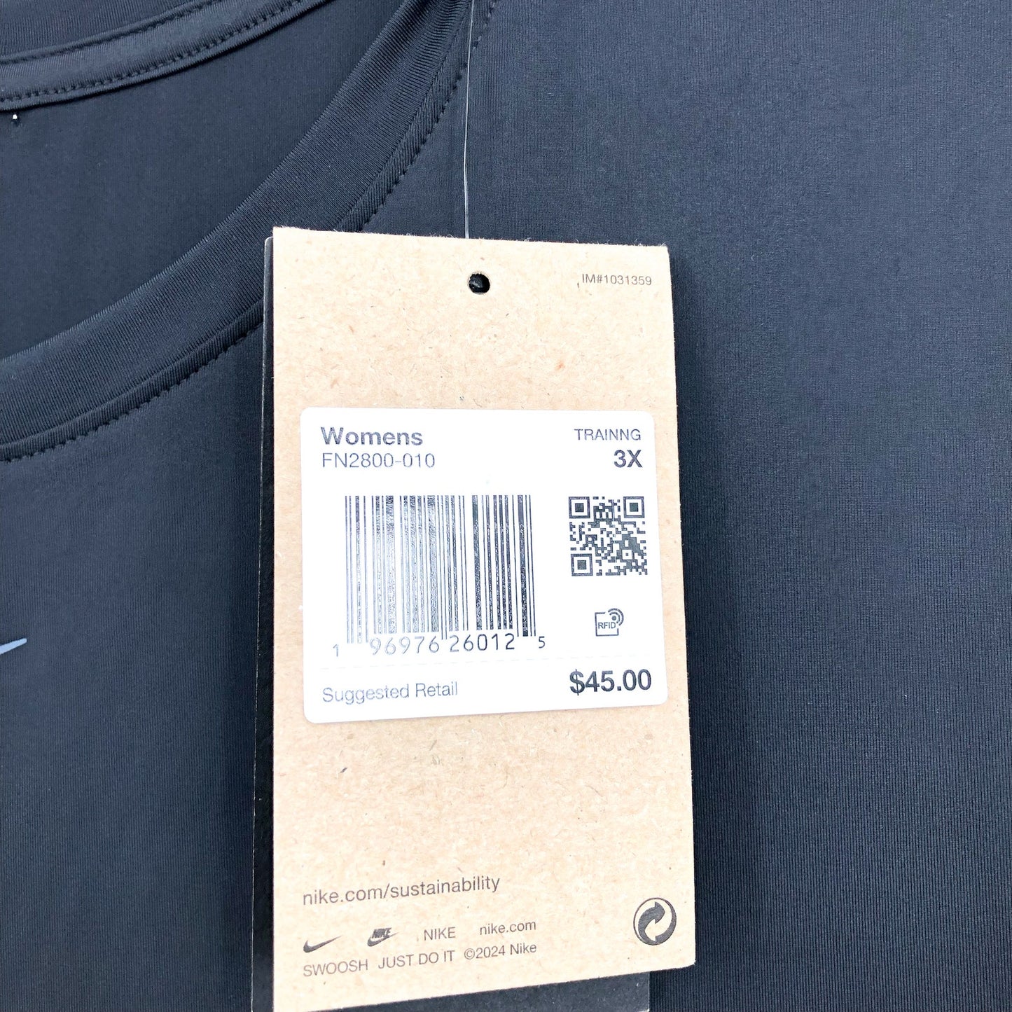 NIKE Womens One Classic Dri-FIT Short-Sleeve Tshirt 3X Black Crewneck Top NWT