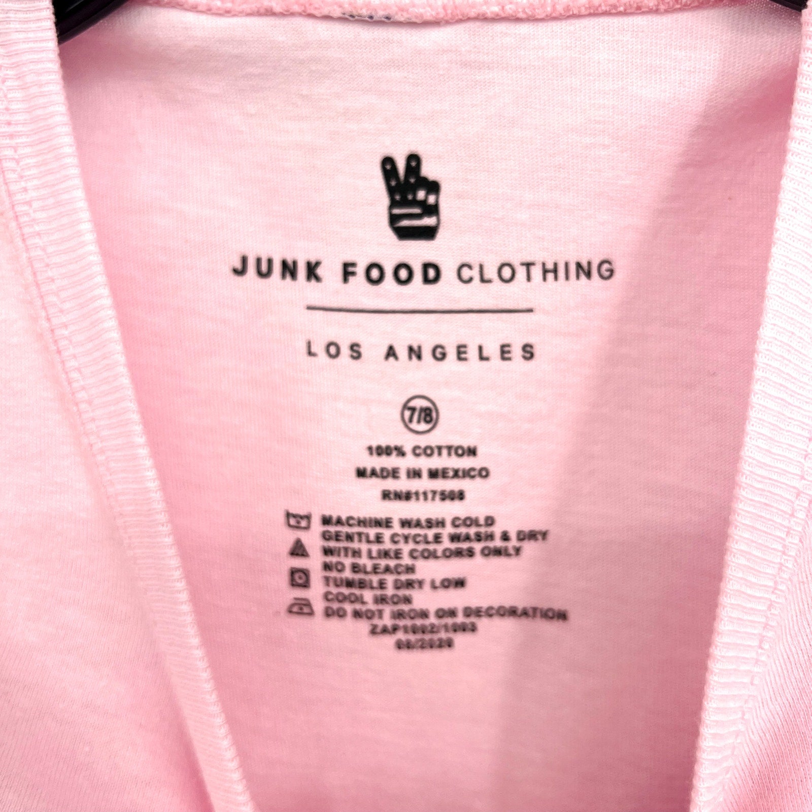 JUNK FOOD CLOTHING "Ok Let's Do This" Graphic T-Shirt Small 7/8 Pink Cotton NWOT