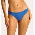 SEAFOLLY Womens Oasis Hipster Bikini Bottom Size 8 Blue Ultramarine Texture NWT