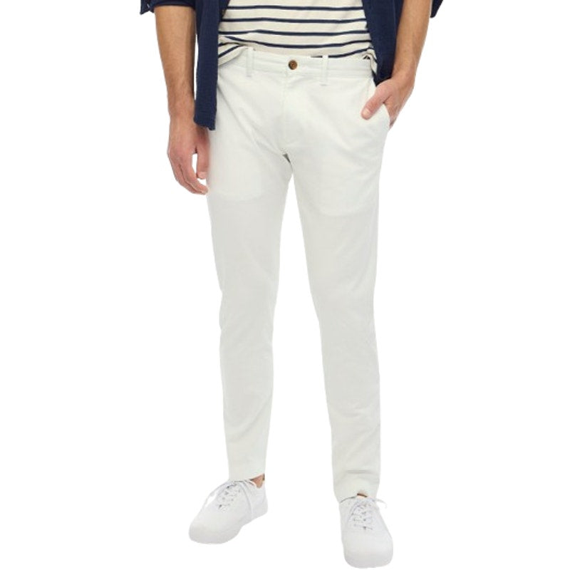 J.CREW Men's Slim-fit Flex Chino Pants 38x32 White Stretch Flat Front H3167 NWT