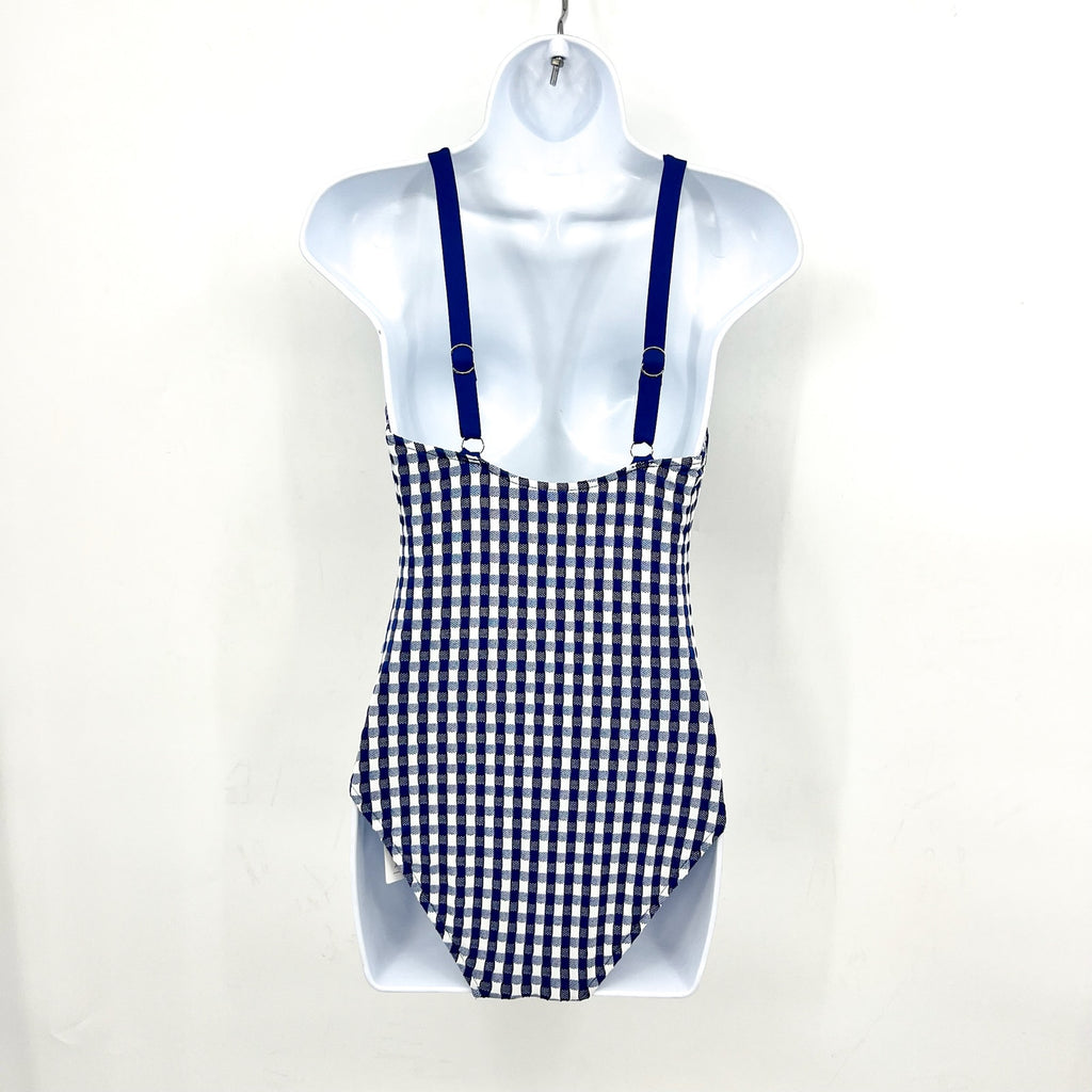 SEAFOLLY Bella Underwire One Piece Swimsuit US 6 Blue Ultramarine Gingham NWT