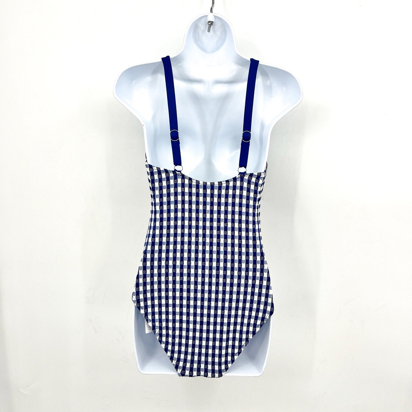 SEAFOLLY Bella Underwire One Piece Swimsuit US 6 Blue Ultramarine Gingham NWT