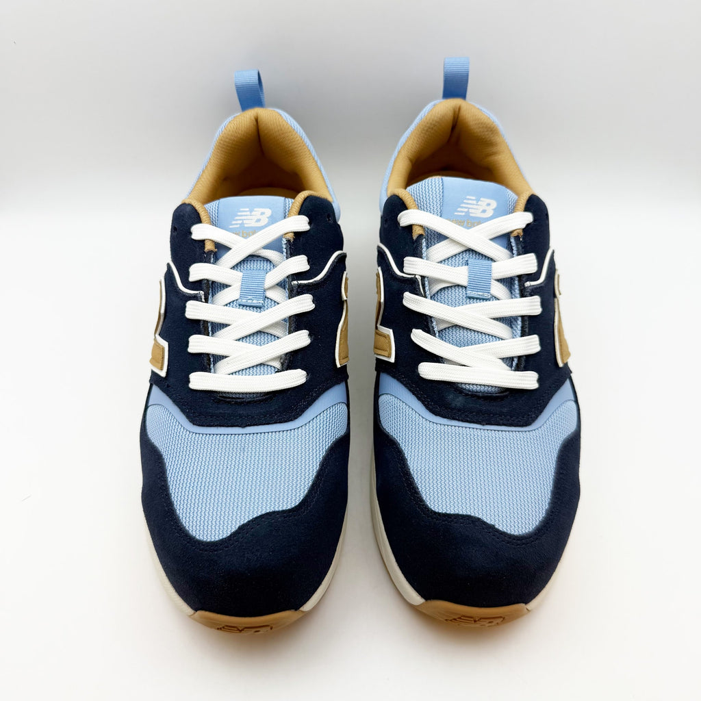 New Balance Mens Work Safety Elite Lite Shoe 8.5 Light Blue Navy Comp Toe NWOB