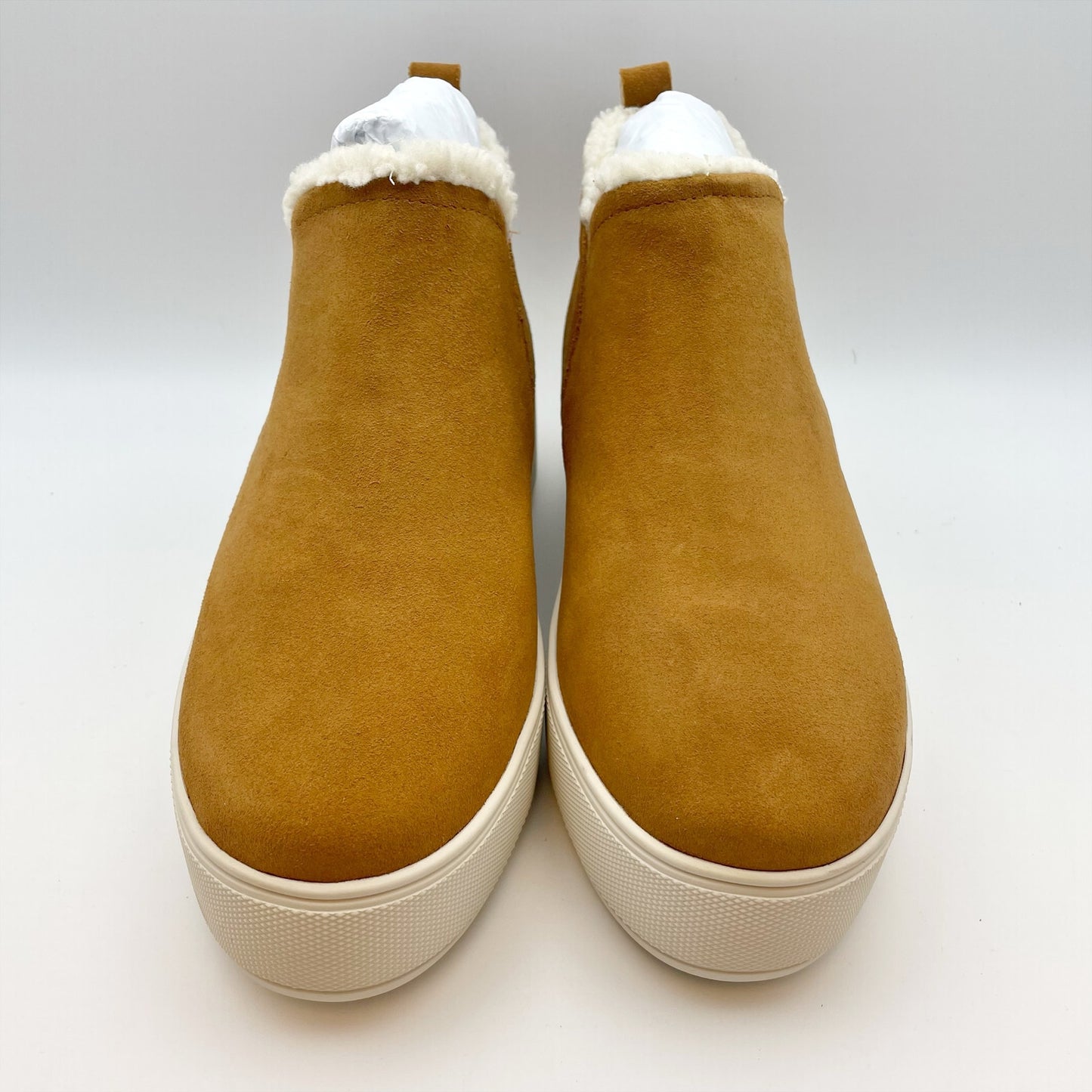 J/Slides Women's Magic Pull On Platform Sneaker Sz 8.5 Tan/Brown Waterproof NIB