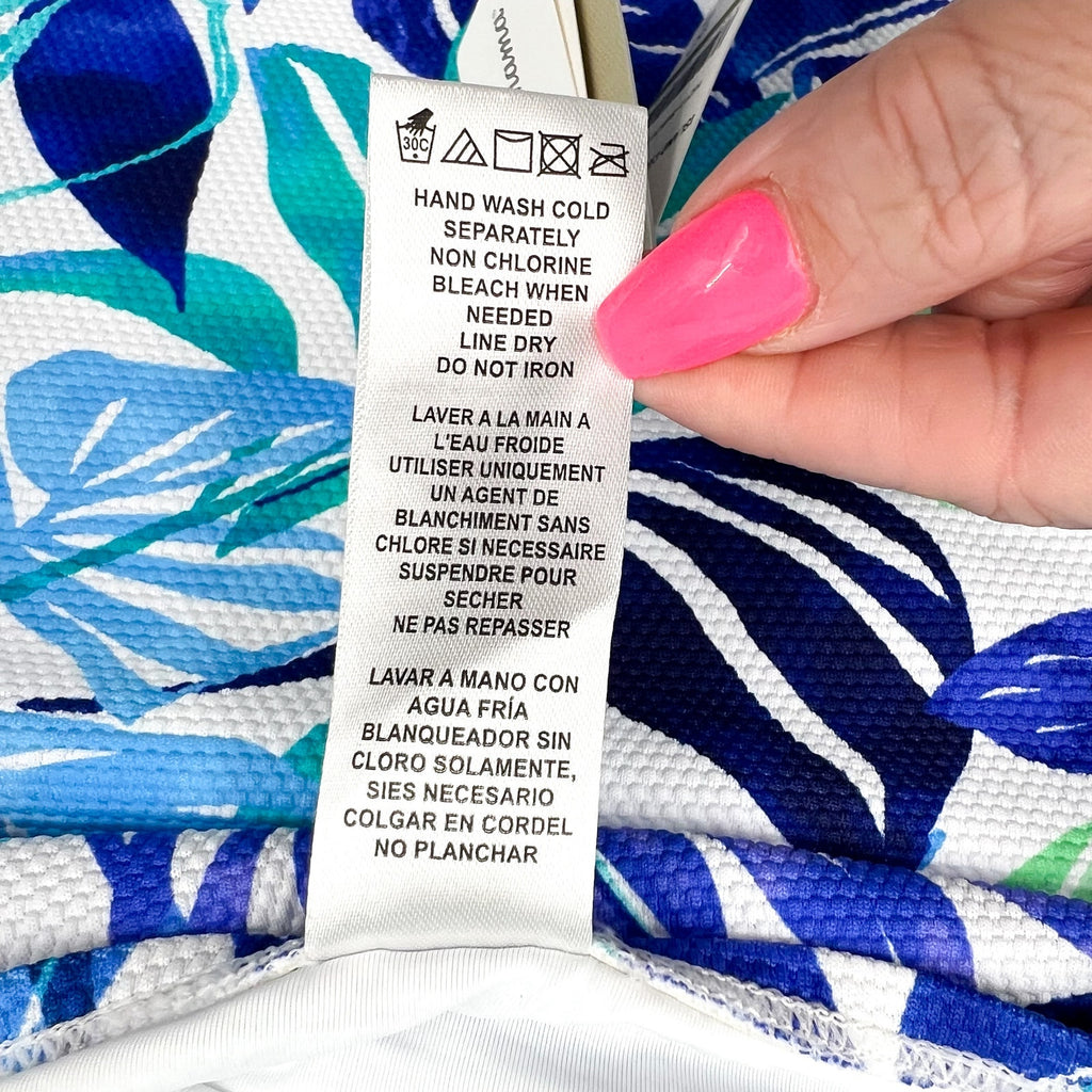 TOMMY BAHAMA Island Cays Marina One Piece Swimsuit Size 14 Beach Glass Blue NWT