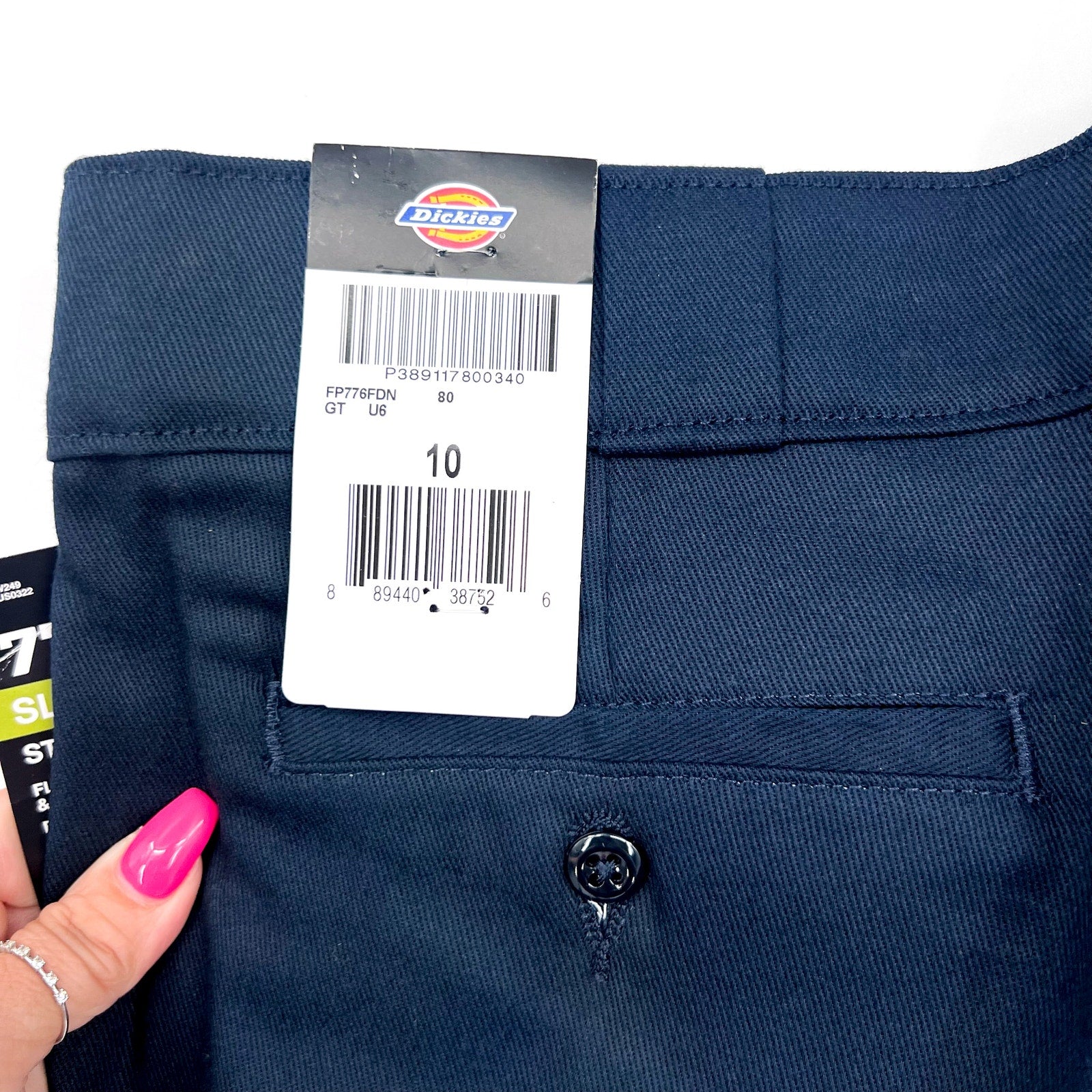 DICKIES Women's FLEX Original Fit Work Pants Size 10 Navy Blue Stretch Twill NWT