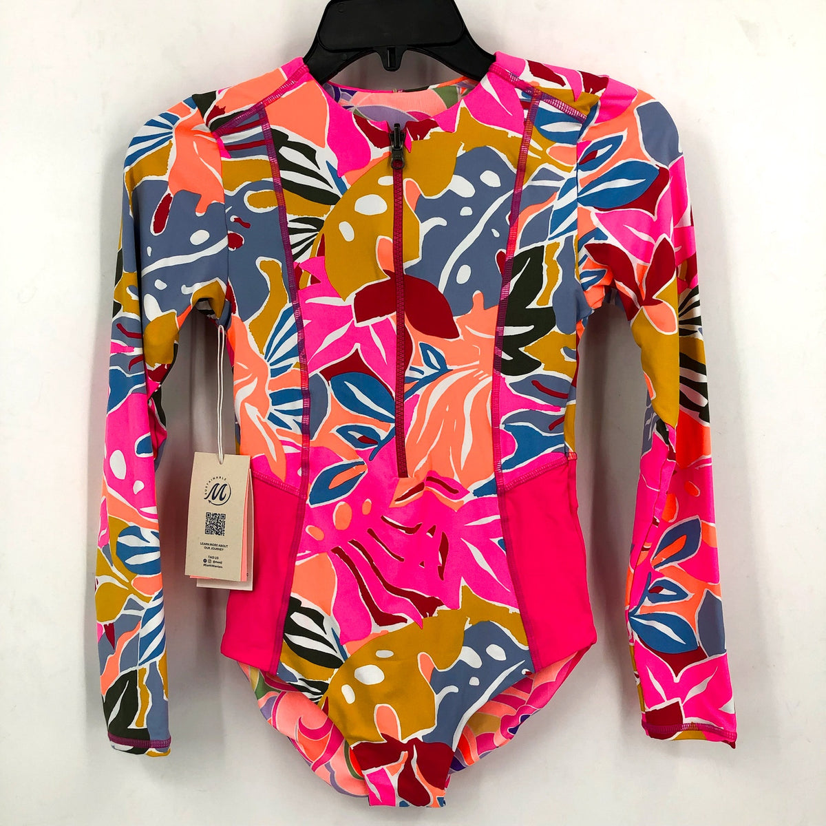 MAAJI Girls Miku Reversible Long Sleeve One Piece Size 14 Pink Jungle Rain NWT