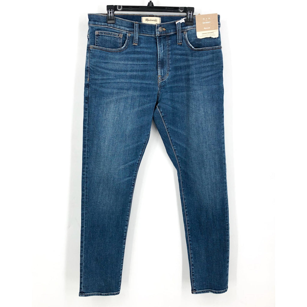 MADEWELL Men's Skinny Jeans 36x34 Blue Leeward Wash COOLMAX Denim MA262 NWT