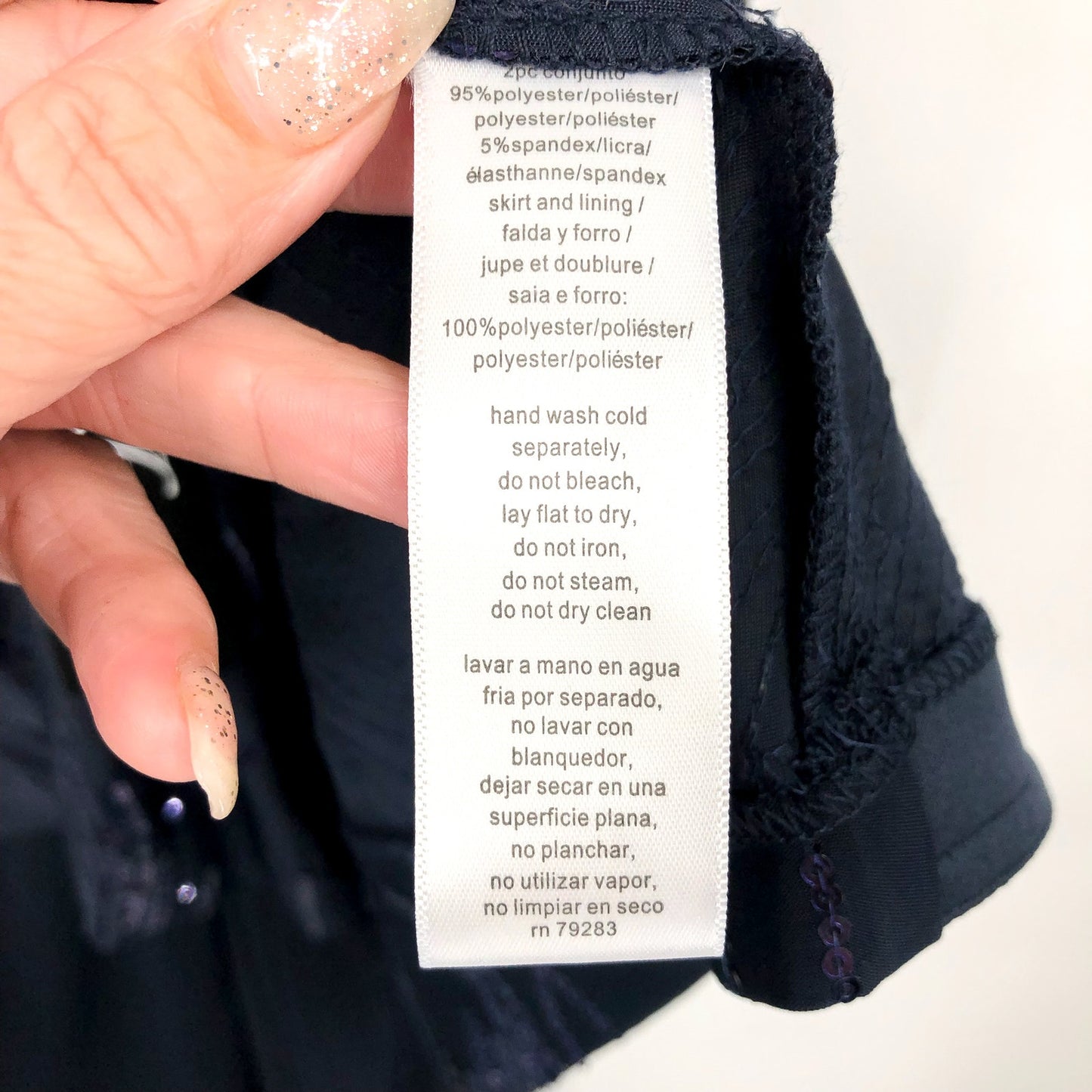 ALEX EVENINGS Chiffon & Sequin Dress & Jacket Set 18W Navy Blue Formal NWT