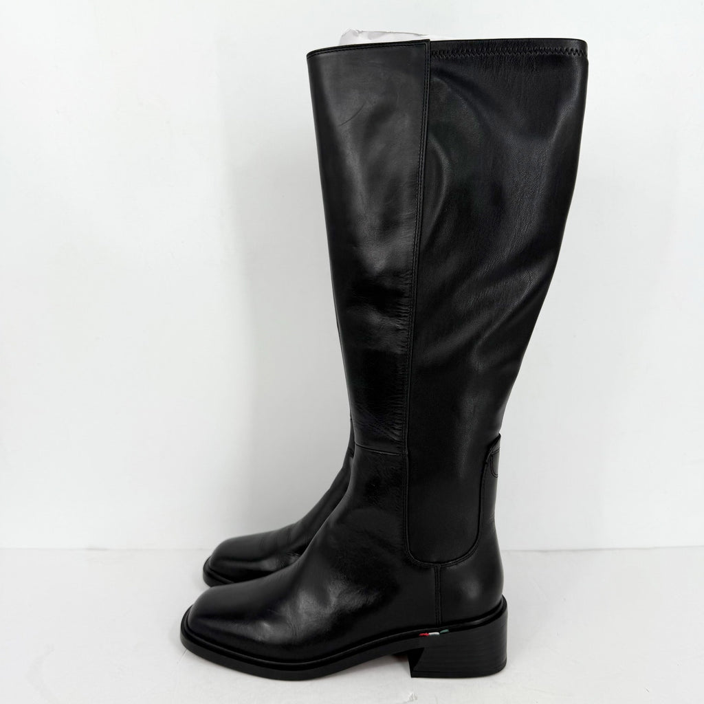 FRANCO SARTO Womens Giselle Knee High Boot Size 10 M EU 41 Black Leather NWOB
