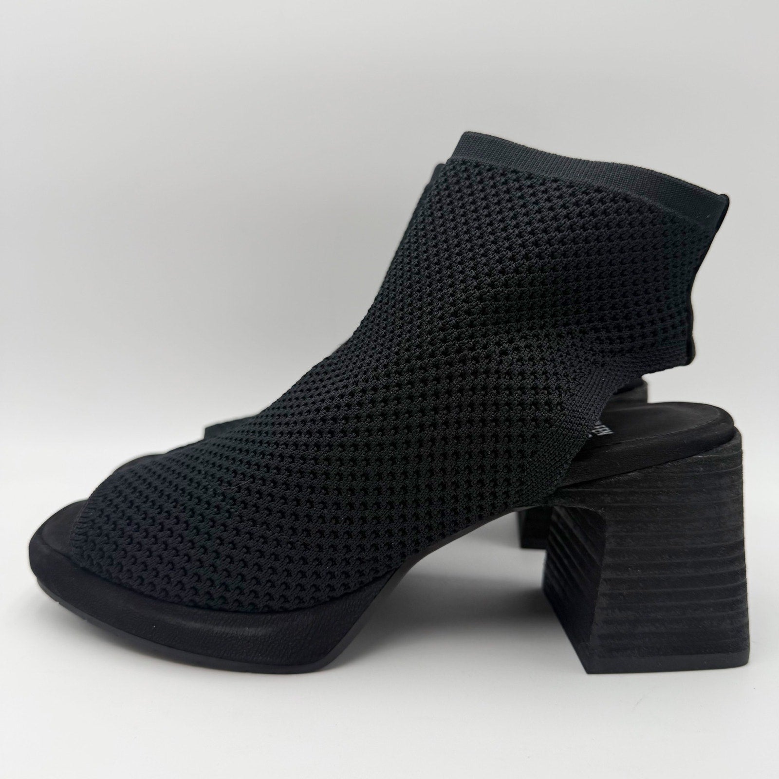 Eileen Fisher Womens Gavis Platform Sandals Size 9.5 M Black Knit NIB