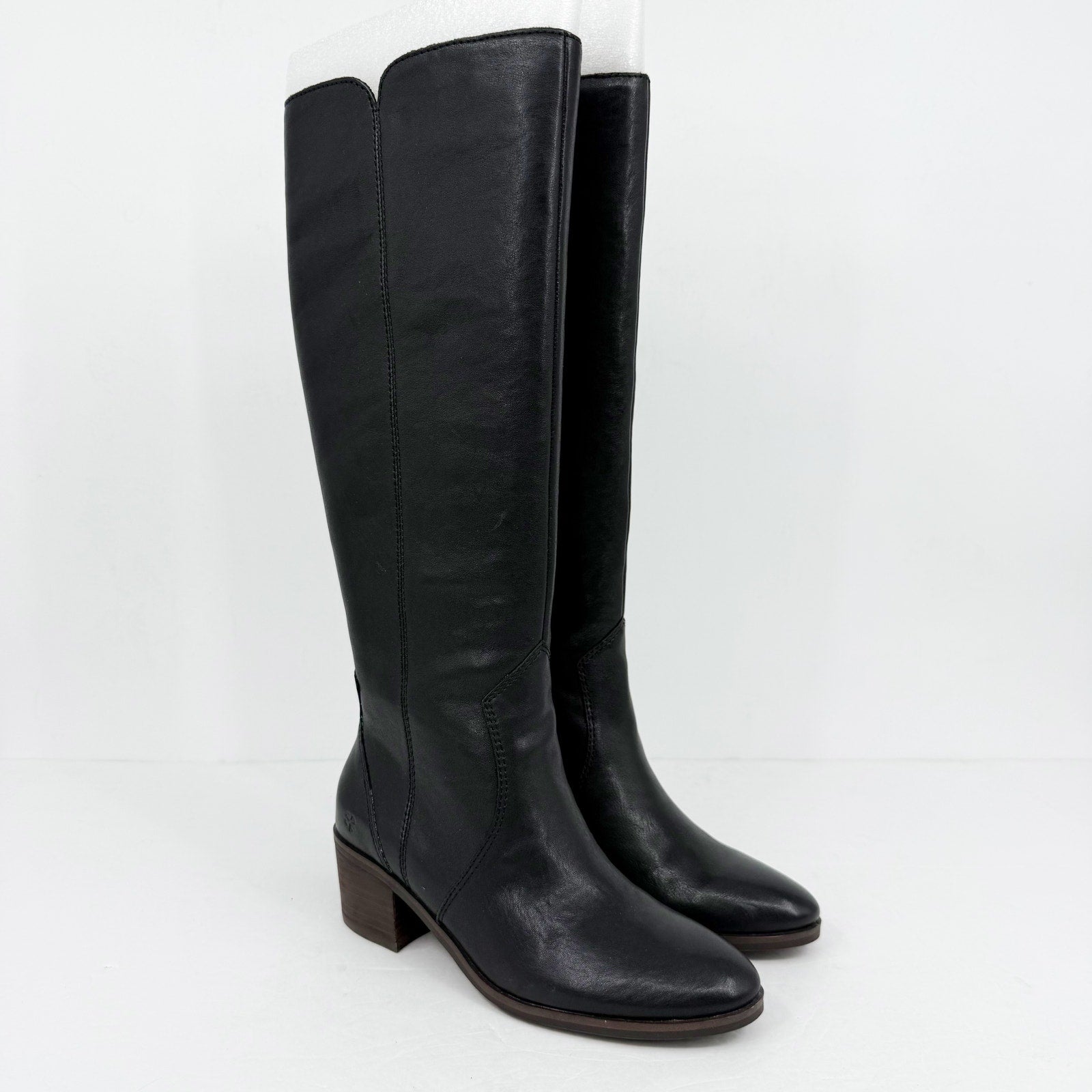Lucky Brand Womens Cashlin Heeled Knee High Boots US 9 M Black Leather NIB