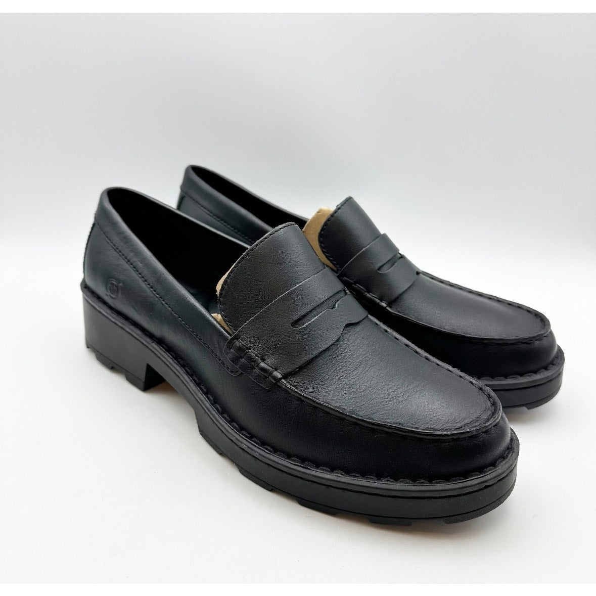 Born Womens Carrera Loafers Size 11 M EU 41-42 Black Leather Slip On NIB