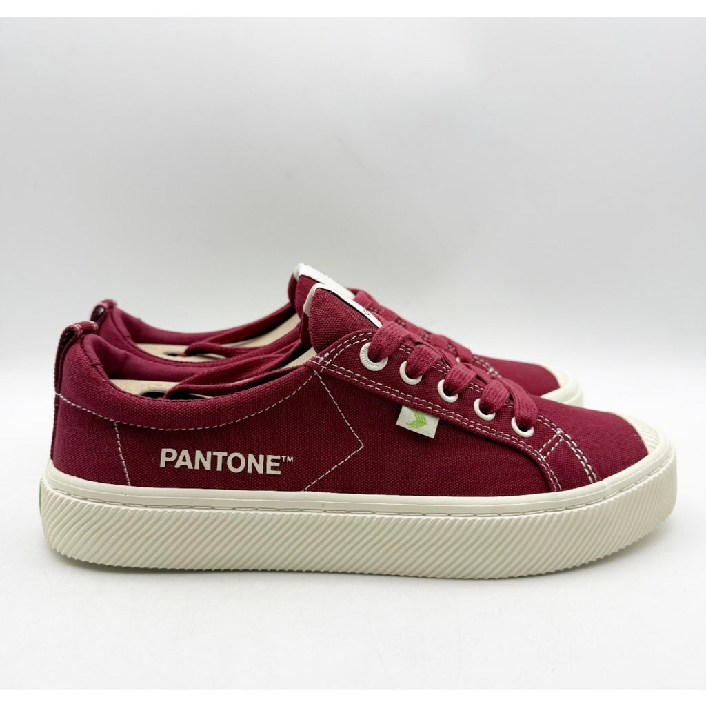 Cariuma OCA Low Canvas Sneakers Womens 9 Mens 7.5 Pantone Ruby Wine Red NIB