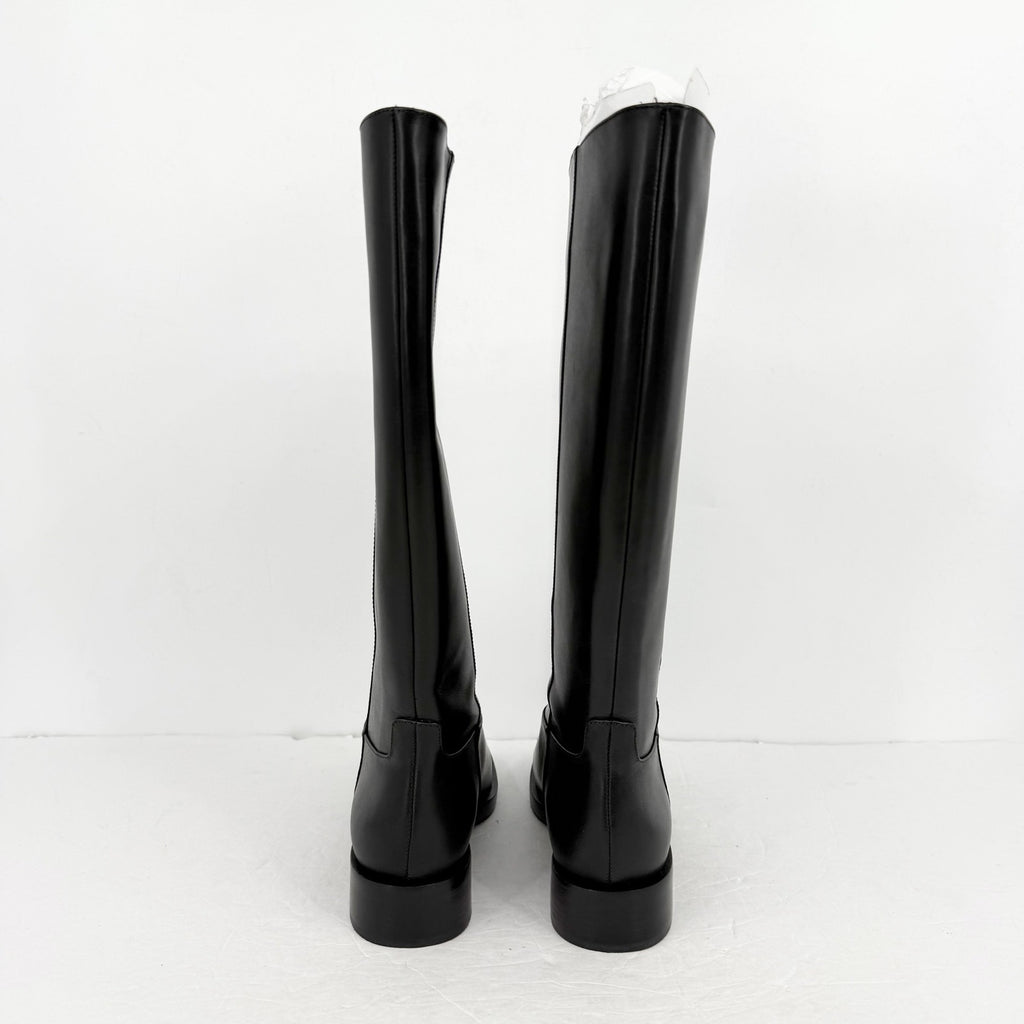 Larroudé Womens Anne Knee High Boots US 7.5 EU 38.5 Black Napa Leather NIB