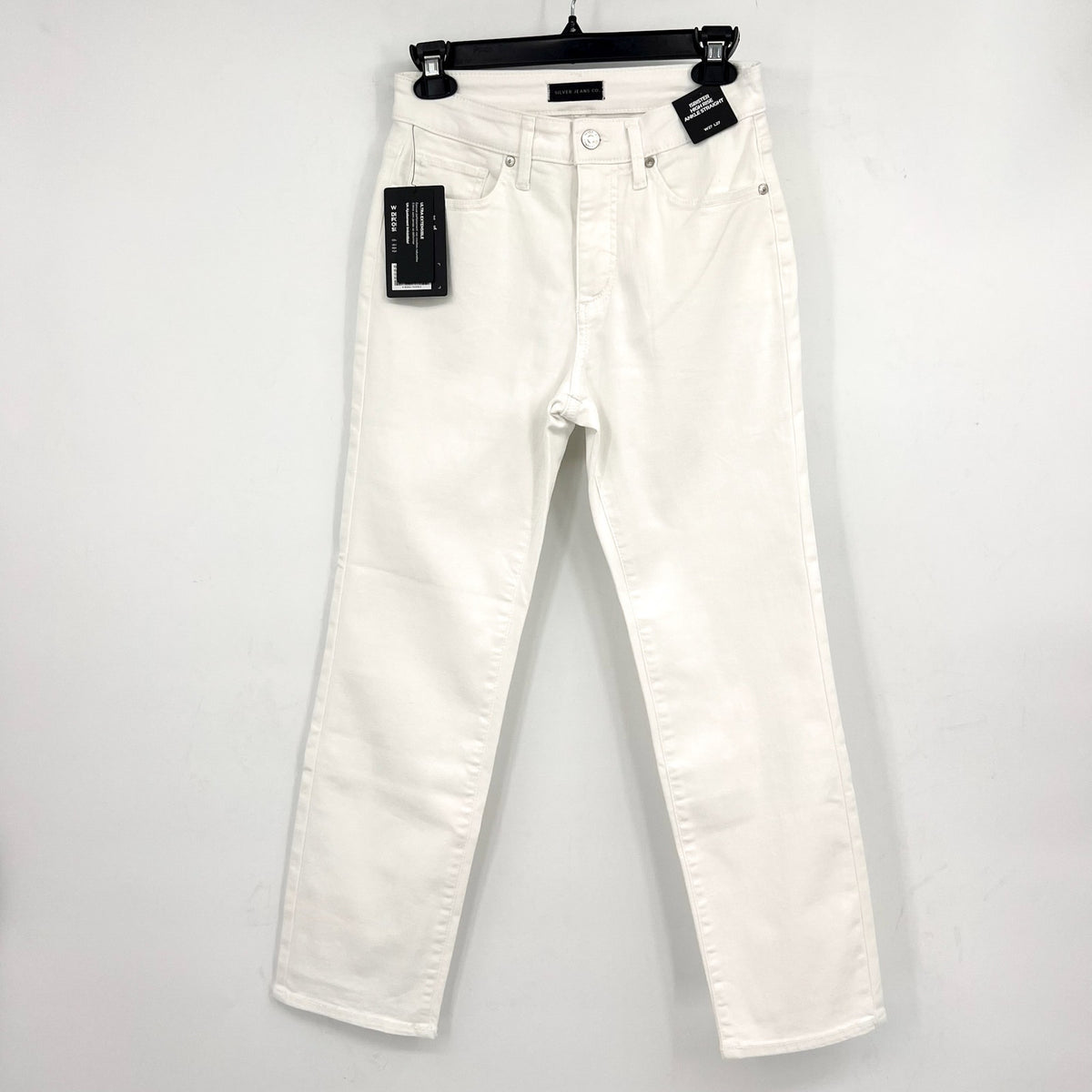 SILVER JEANS CO. Isbister Straight Leg Ankle Jeans 27x27 US 4 White Stretch NWT