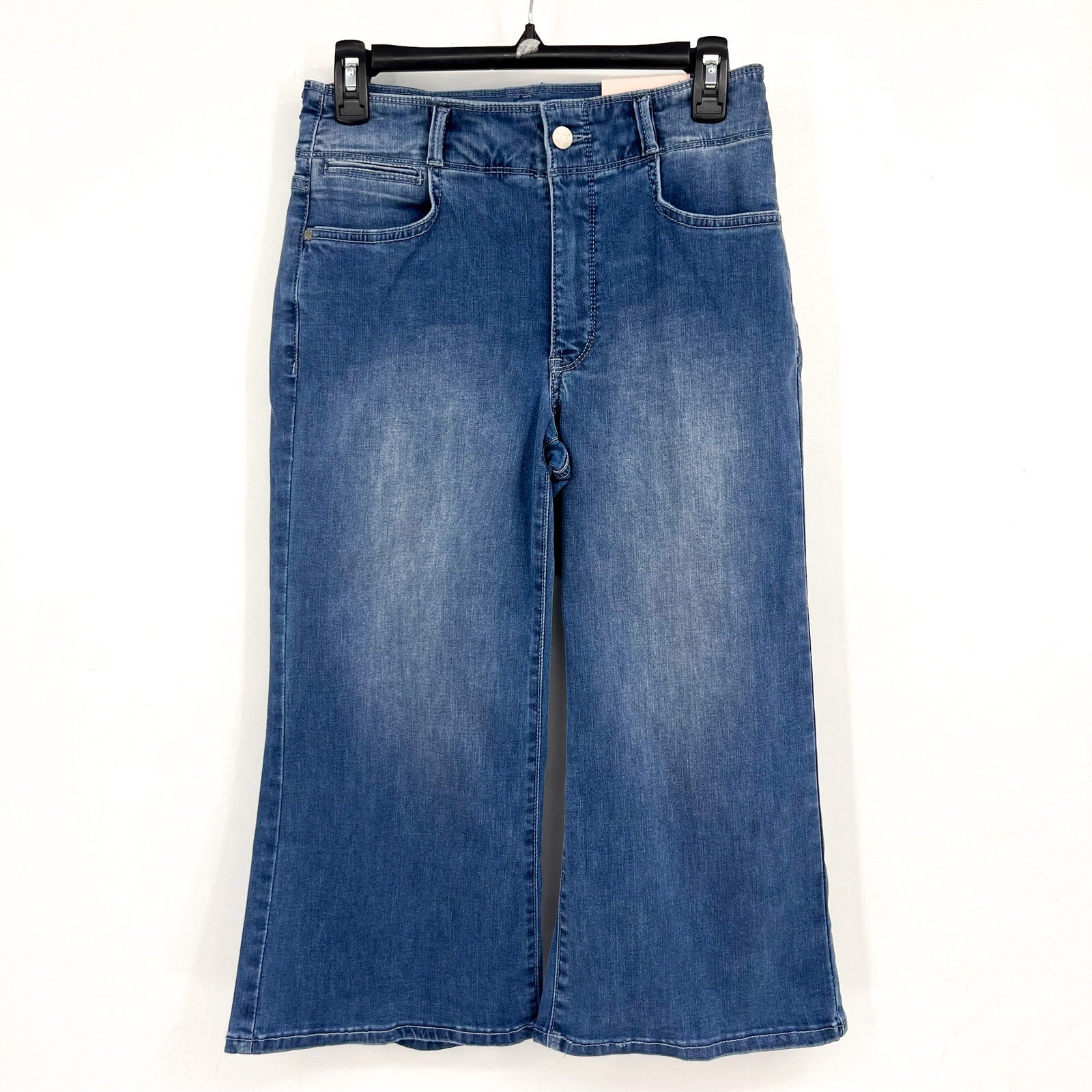 NYDJ Womens Cool Embrace Major Wide Leg Capri Jeans 6 PETITE Compass Blue NWT