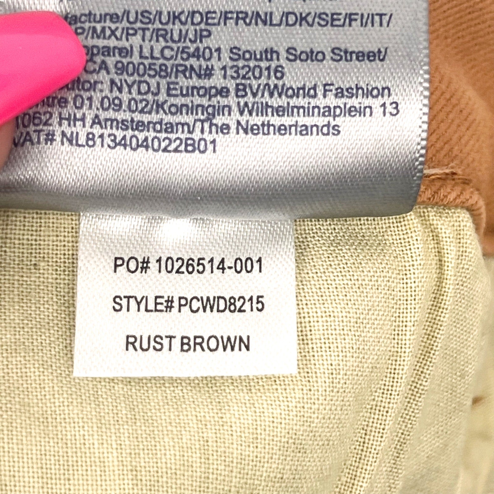 NYDJ Womens Margot Girlfriend Jeans Size 16 PETITE Rust Brown Straight Leg NWOT