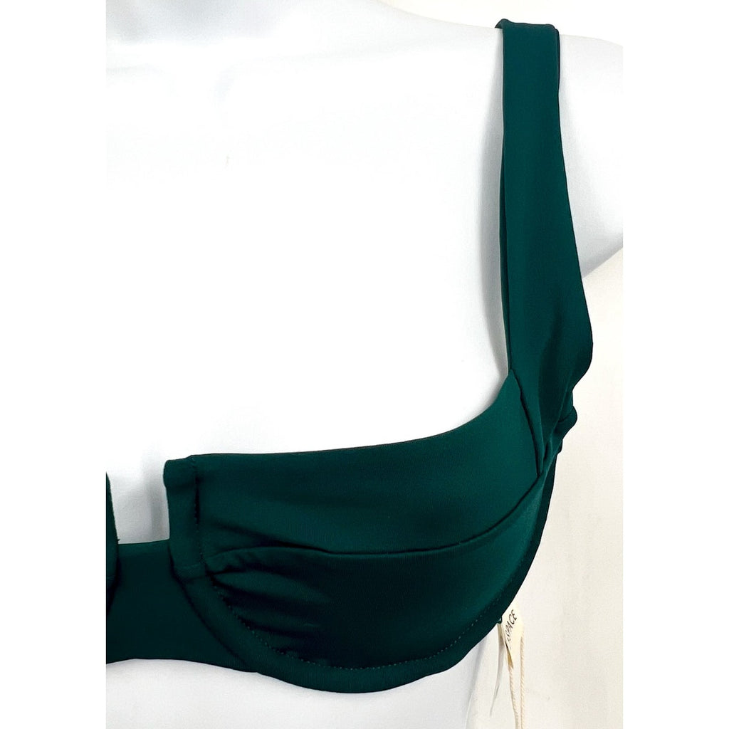 L*SPACE Women's Mako Bikini Top XS Deep Teal Green Bralette Underwire NWT