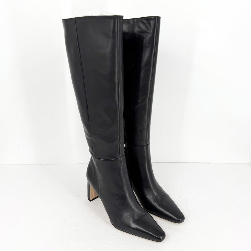 Sam Edelman Womens Sylvia Knee High Boots Size 7 Black Leather Pointed Toe NWOB