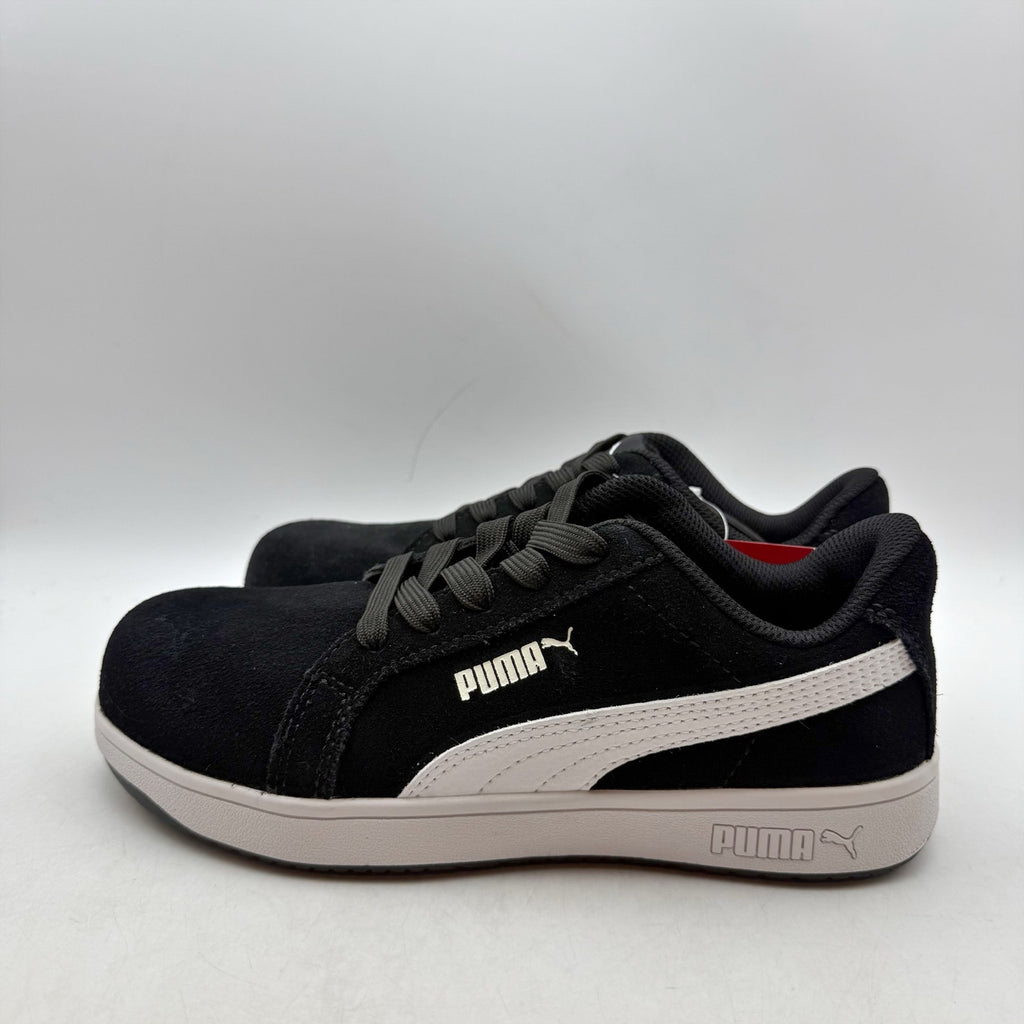 PUMA Womens Iconic Work Sneakers Size 6 Black White SR ASTM EH Composite Toe NIB