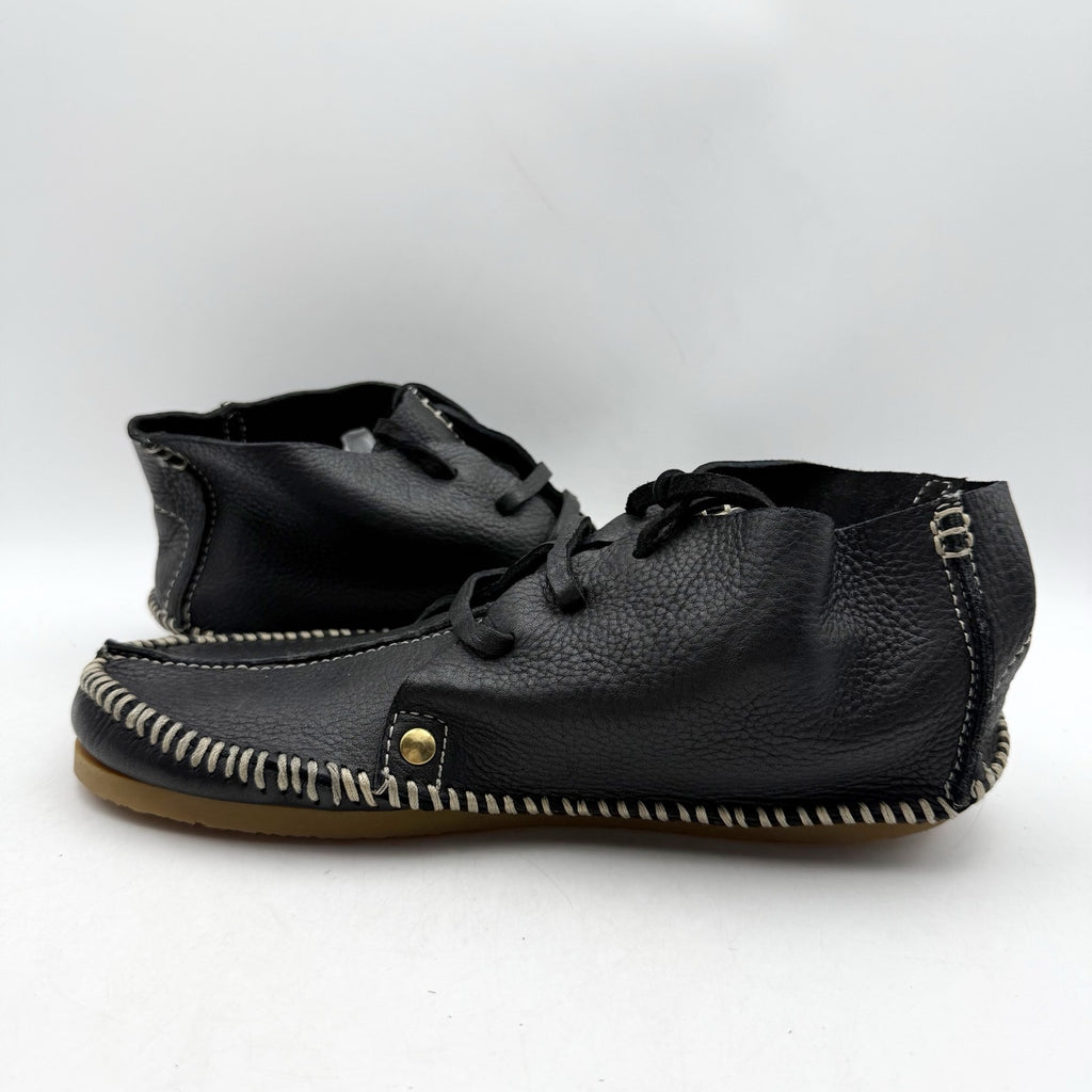 RE/DONE Womens Metal Oxford Shoes EU 37 US 7 Black Leather NWOB