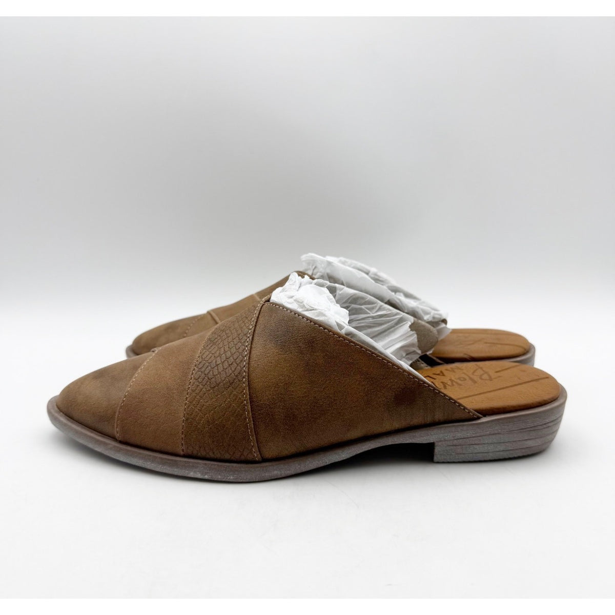 Blowfish Malibu Womens Hazel Mules Size 7 M EU 37.5 Brown Vegan Leather NIB