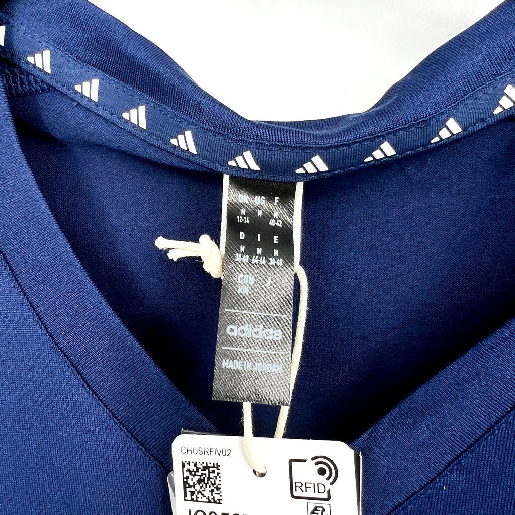 ADIDAS Women's Train Essentials V-Neck Tshirt Medium Dark Blue Short Sleeve NWT