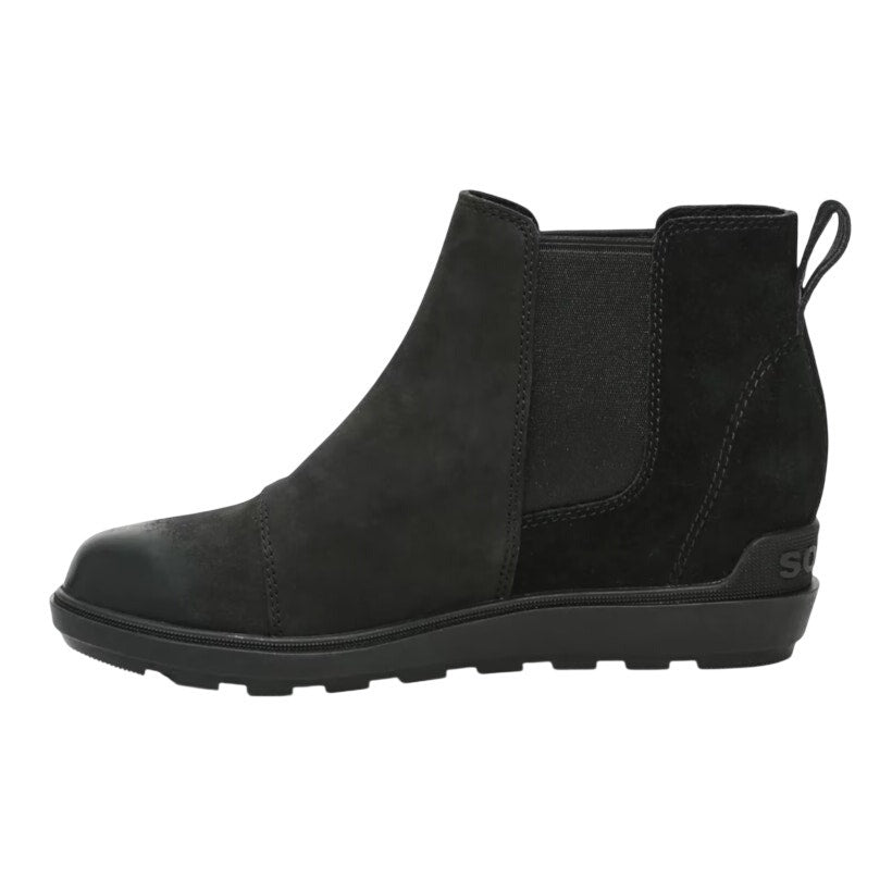 Sorel Womens Evie ll Chelsea Ankle Bootie US 7 EU 38 Black Suede Waterproof NIB