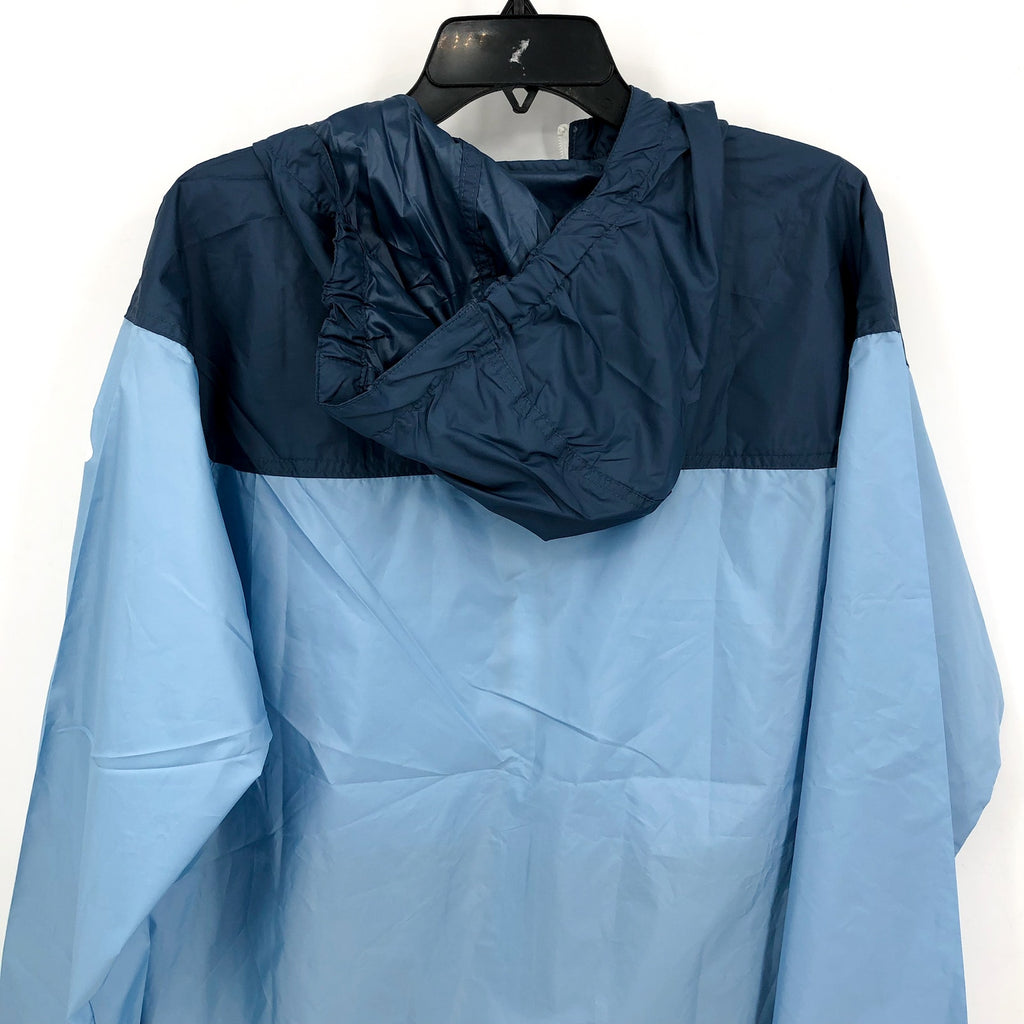 COLUMBIA Mens Flash Challenger Novelty Windbreaker Medium Blue Hooded Jacket NWT