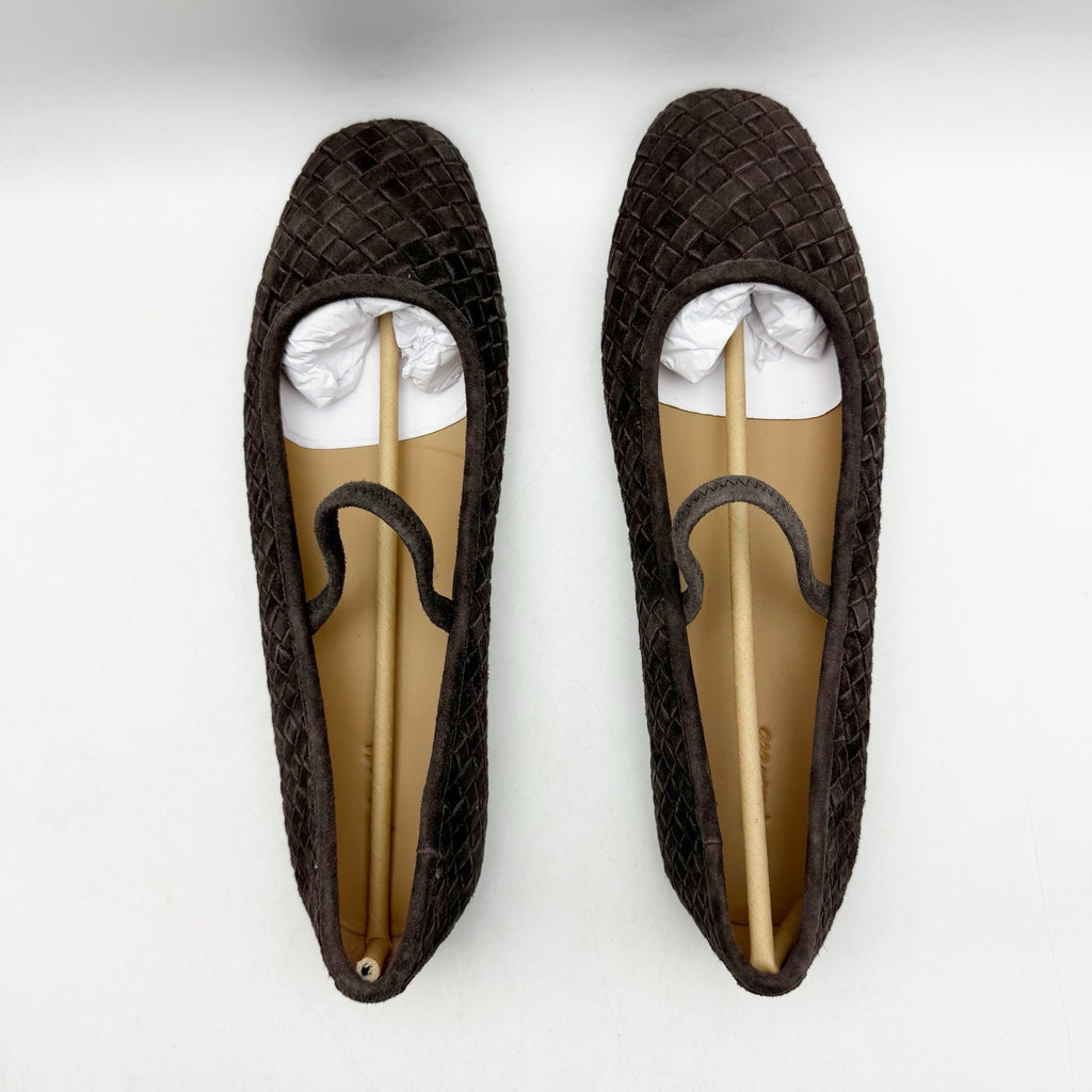 Madewell Womens Greta Elastic Mary Jane Flats US 10.5 M Brown Suede NIB