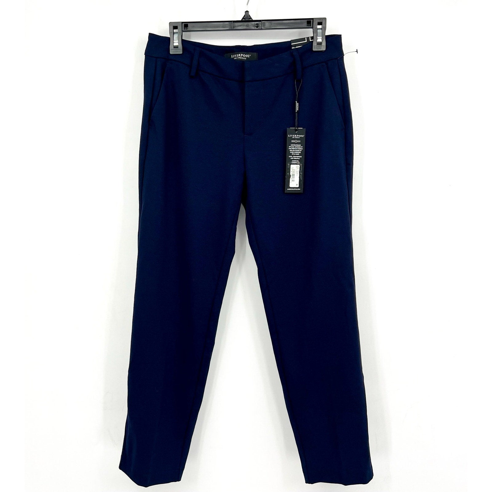 LIVERPOOL Womens Kelsey Knit Trousers Size 27 4 Petite Cadet Blue Ankle NWT