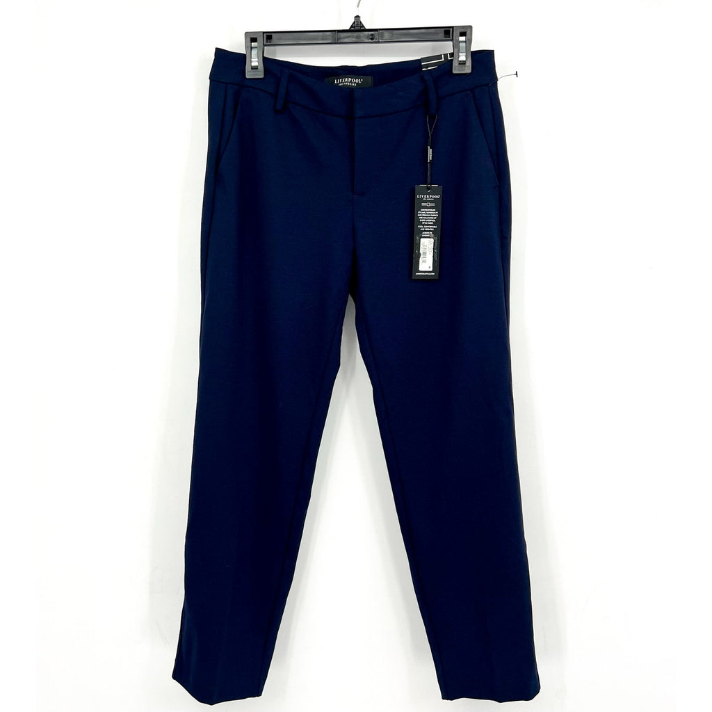 LIVERPOOL Womens Kelsey Knit Trousers Size 27 4 Petite Cadet Blue Ankle NWT