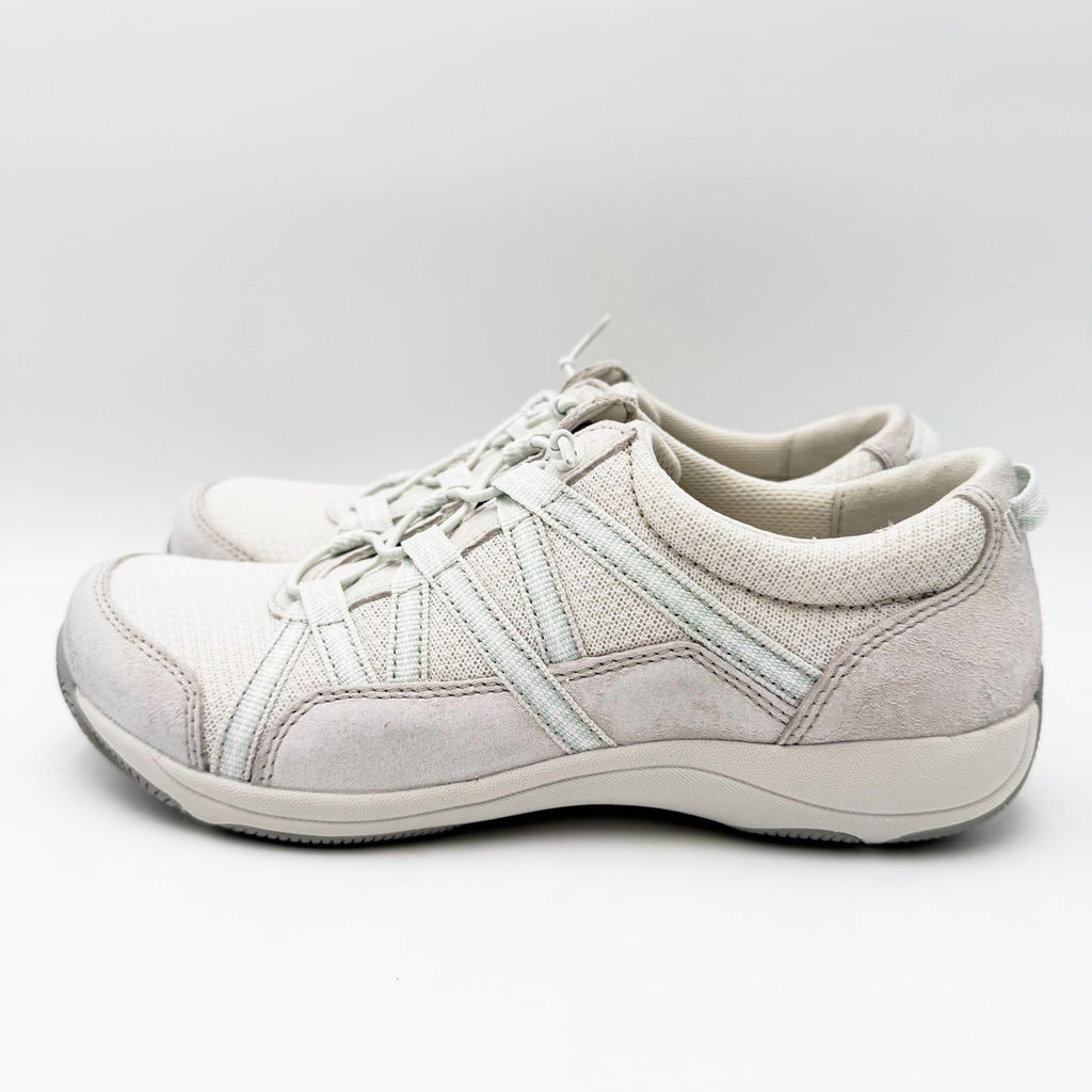 Dansko Womens Harlyn Casual Sneakers EU 39 US 8.5-9 White Ecru Suede NIB