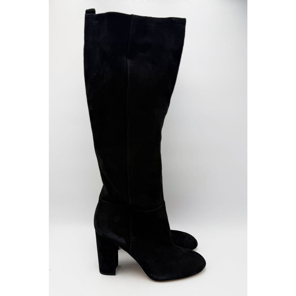 Sam Edelman Womens Caprice Heeled Knee High Boots Size 8.5 Black Suede NWOB