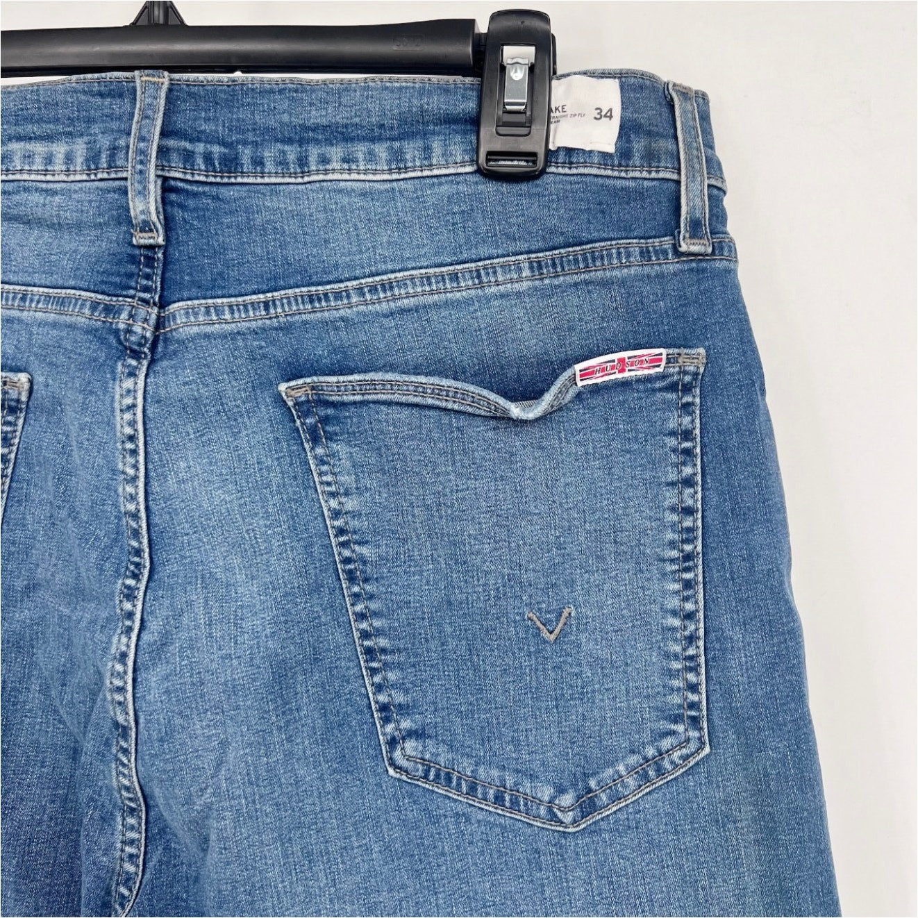 HUDSON Men's Blake Slim Straight Jeans 34x31 Blue Sullivan Denim Stretch NWT
