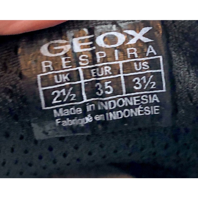 GEOX Girls J Kalispera High Top Sneakers US 3.5 EU 35 Black Star Lace Up NIB