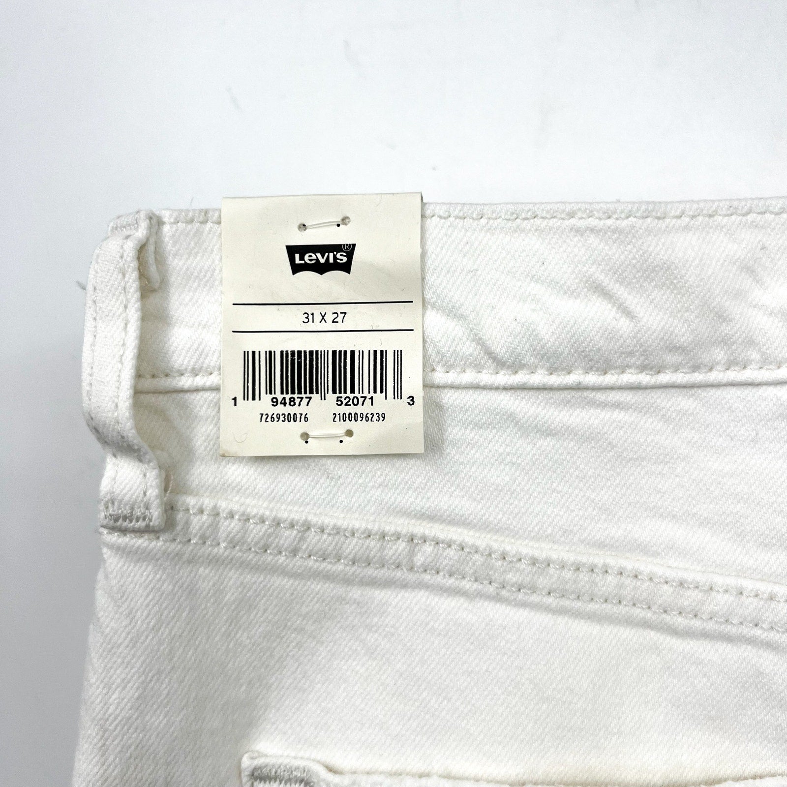 LEVI'S Womens Ribcage Straight Ankle Jeans 31X27 US 12 Cloud White 726930076 NWT