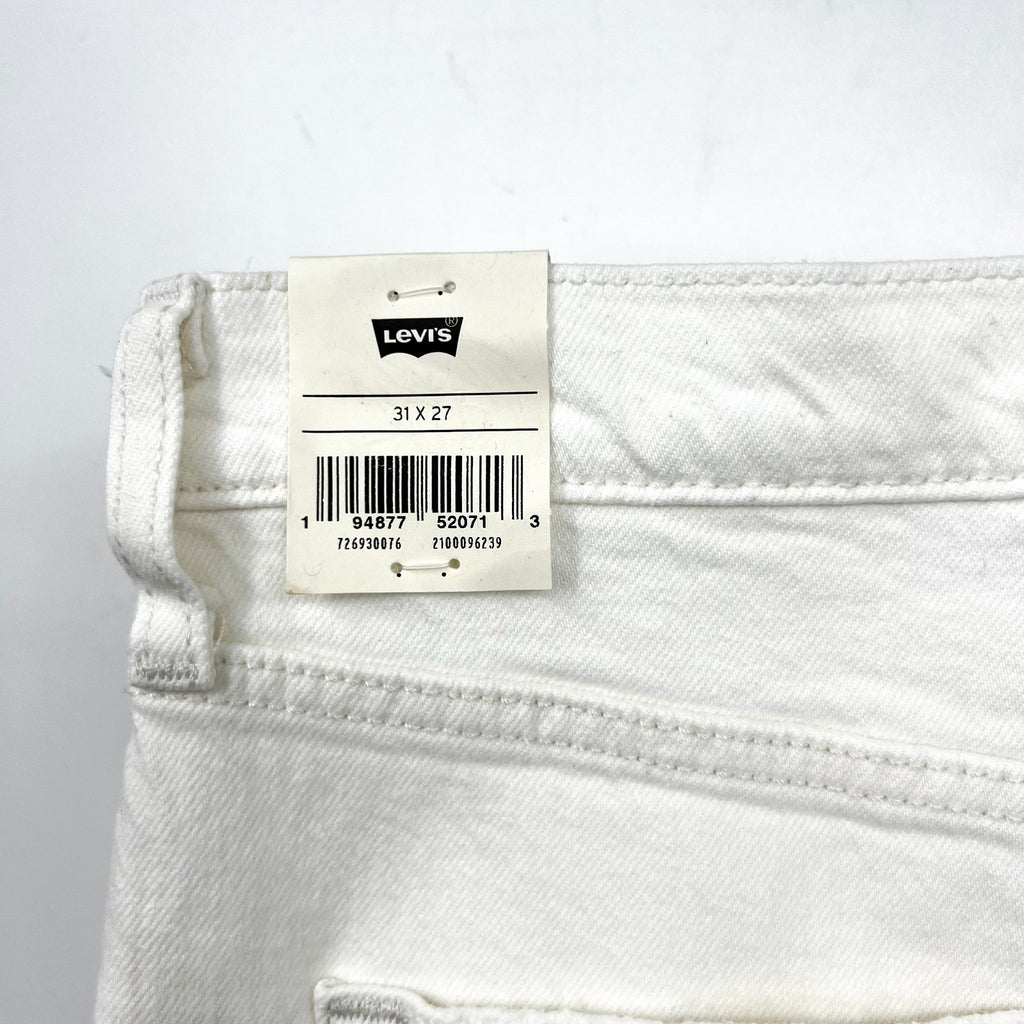 LEVI'S Womens Ribcage Straight Ankle Jeans 31X27 US 12 Cloud White 726930076 NWT