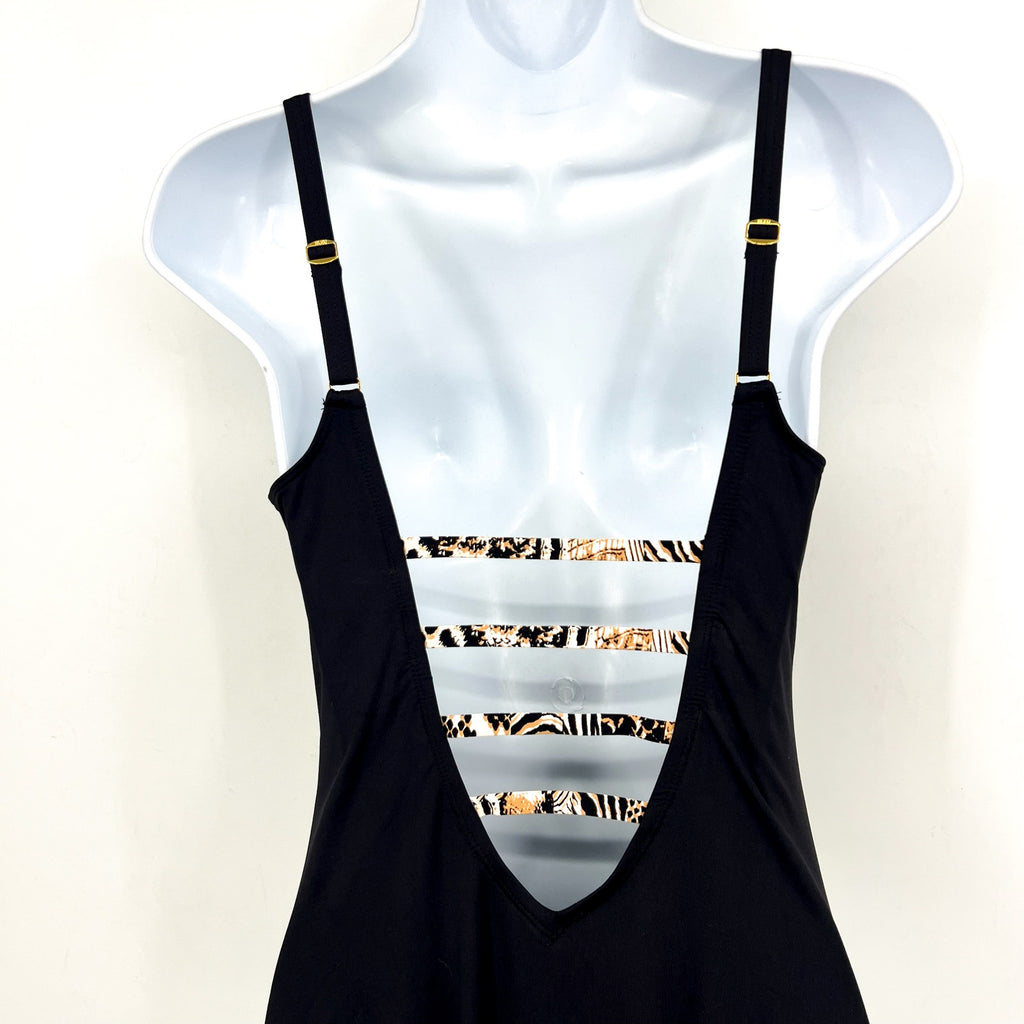 BLEU ROD BEATTIE Walk on the Wild Side One-Piece Swimsuit Size 6 Black NWT