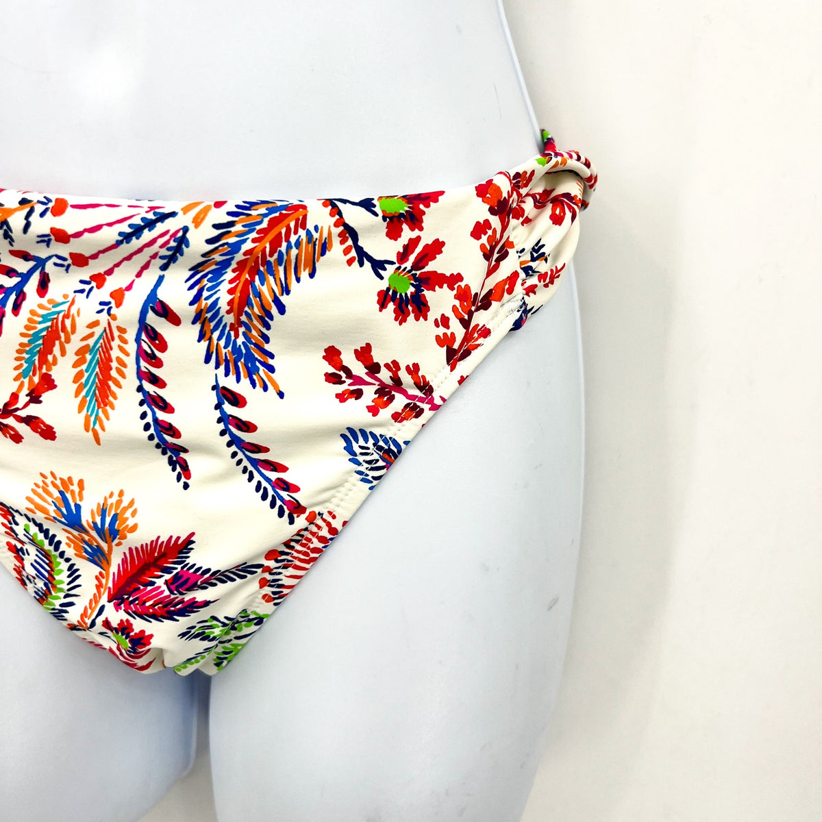 LAUREN RALPH LAUREN Fleurette Hipster Bikini Bottom Size 6 White Twist Side NWT