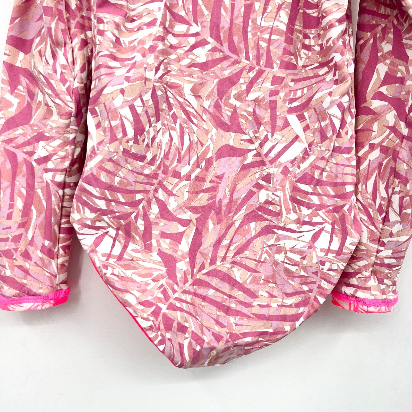 MAAJI Miku Reversible One Piece Swimsuit Girls Sz 8 Pink Floral Long Sleeve NWT