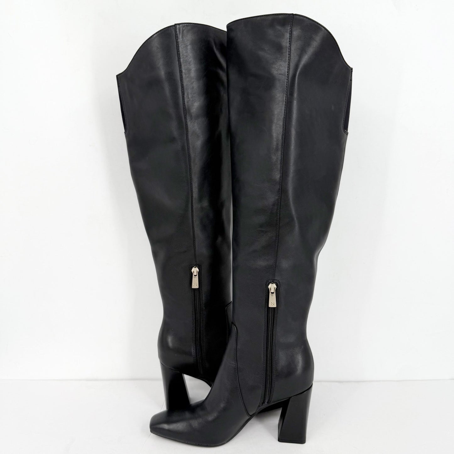 Naturalizer Womens Lyric Wide Calf Over the Knee Boots US 8 M Black Leather