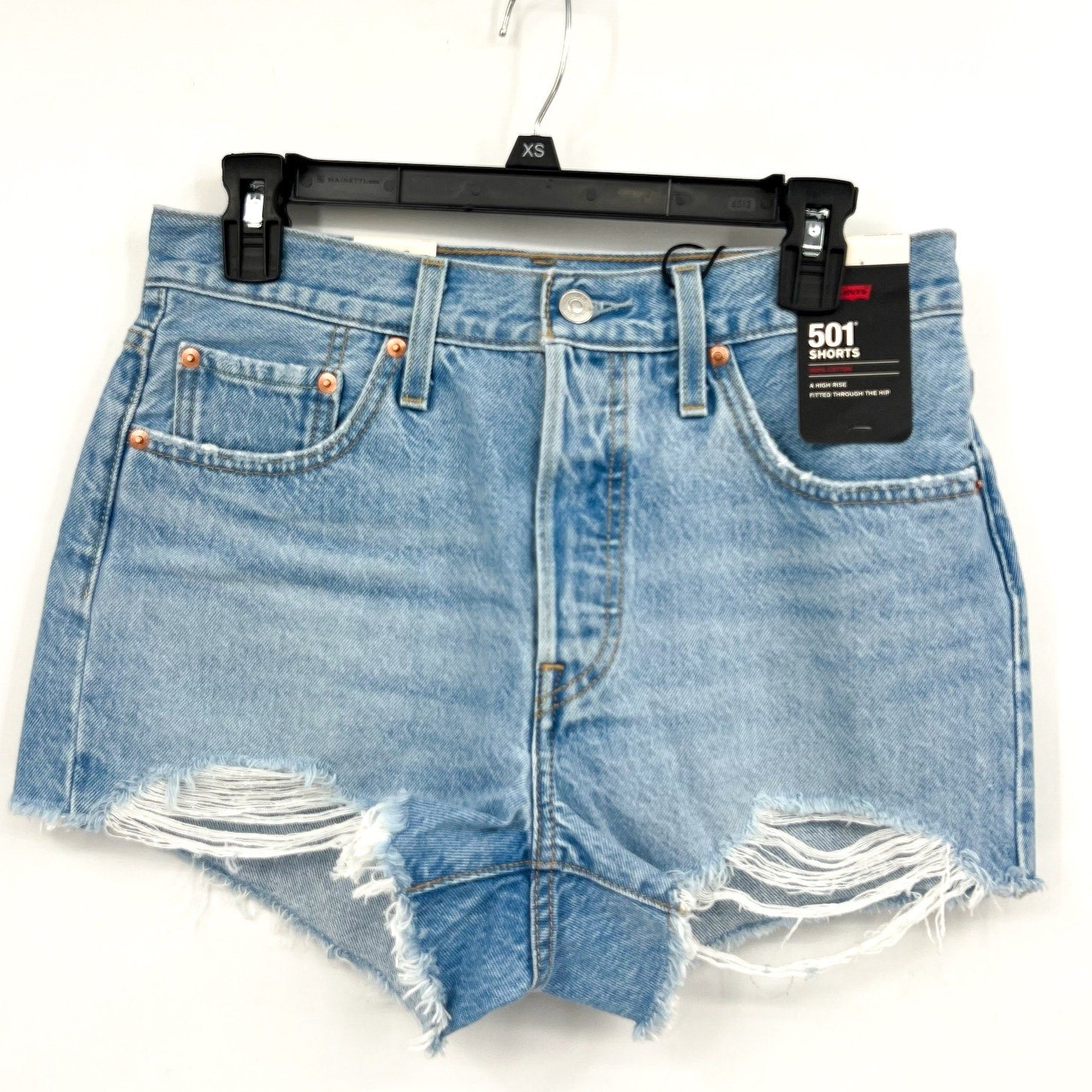 LEVI'S Womens 501 Original Fit Denim Shorts Size 28 US 6 Blue 56327-0086 NWT