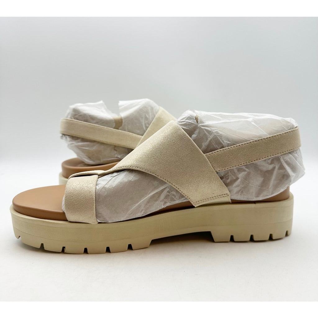 Vionic Womens Alondra Lug Sandals Size 8.5 Gold Metallic Leather Platform NIB