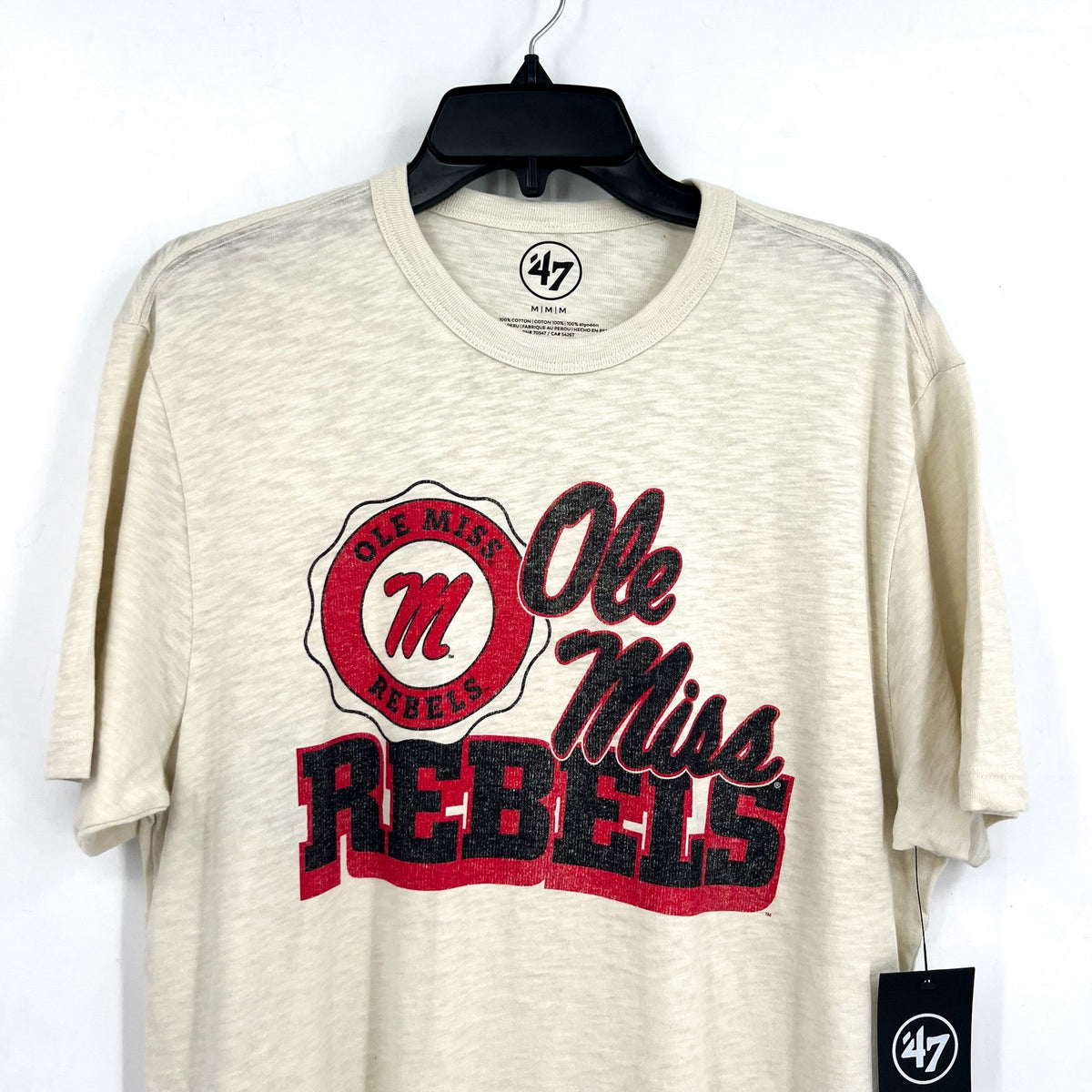 47 BRAND University of Mississippi Bottom Line Scrum T-shirt Medium Khaki NWT